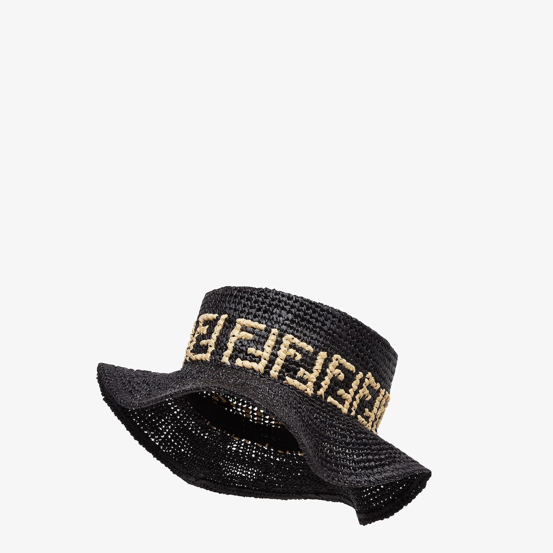 Hat - Black raffia bucket hat | Fendi