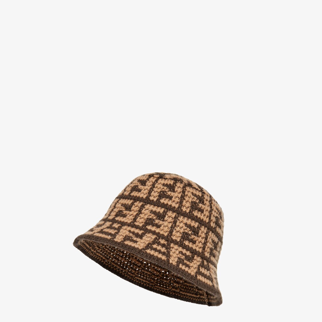 FENDI FXQ200 Hat hat hat Zucca Bucket hat hat polyester / cotton Brown