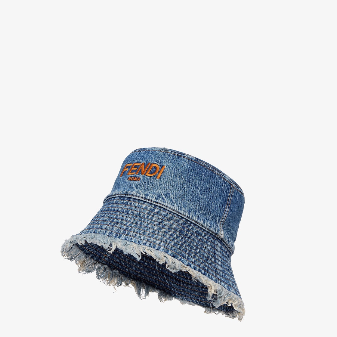 Fendi Denim bucket hat with monogram, Men's Accessories