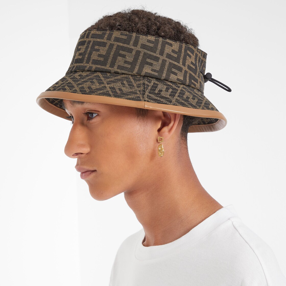 Fendi Ff Pattern Visor Hat in Brown for Men