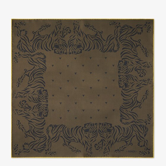 Fendi A square scarf featuring a stencil-effect print of