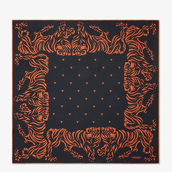 Fendi A square scarf featuring a stencil-effect print of