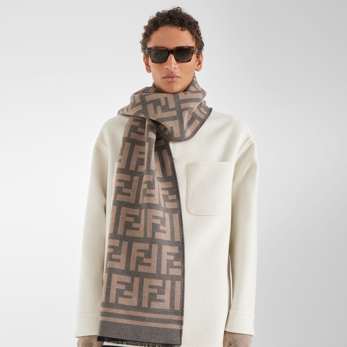 Grey fendi clearance scarf