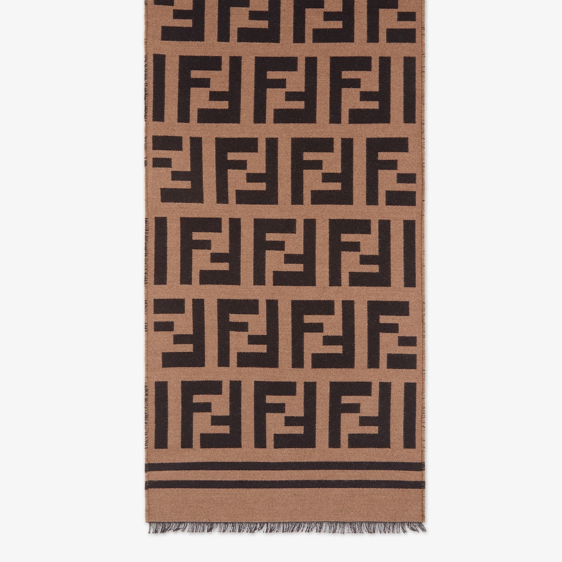 Scarf Beige wool and silk scarf Fendi