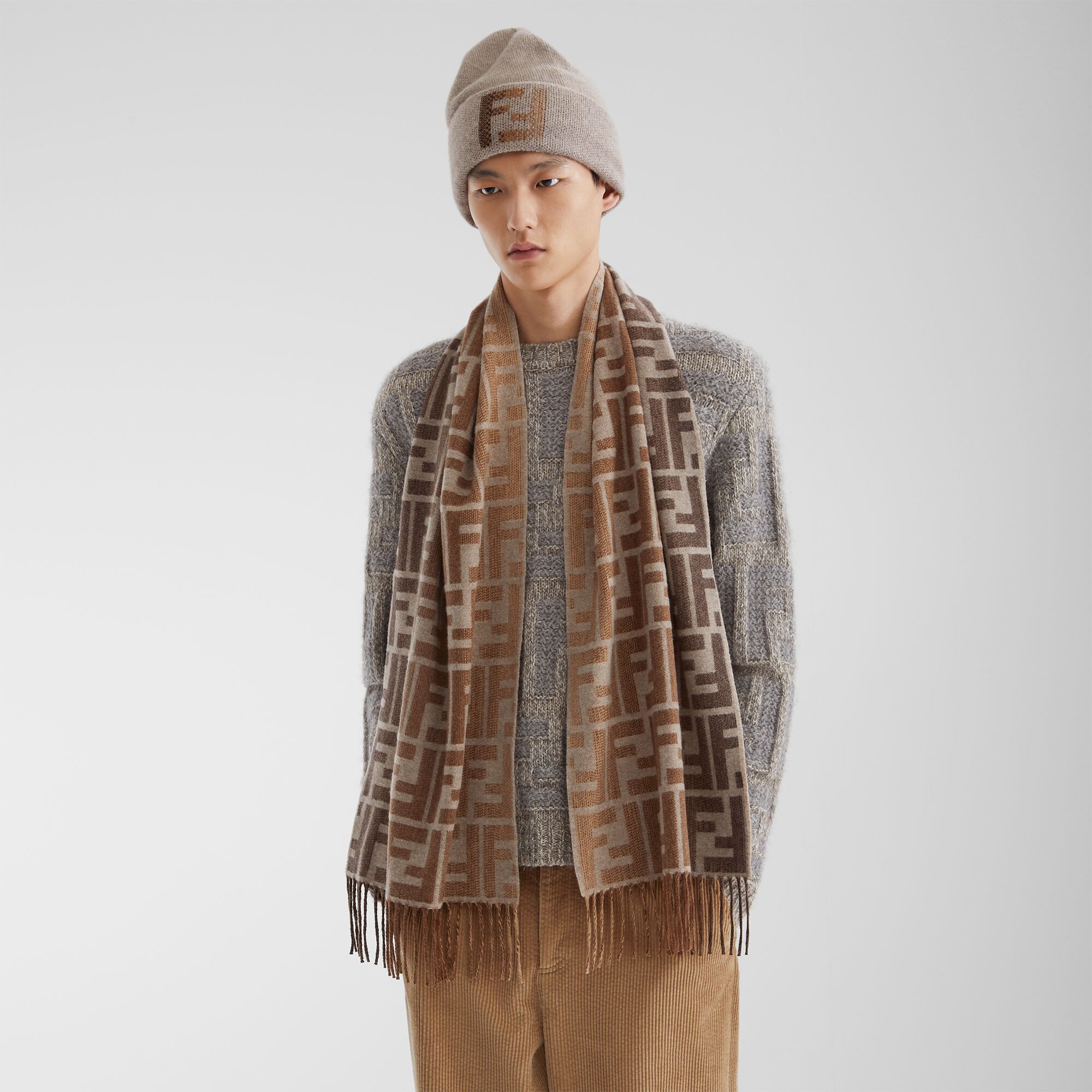 スカーフ ウール ベージュ | Fendi