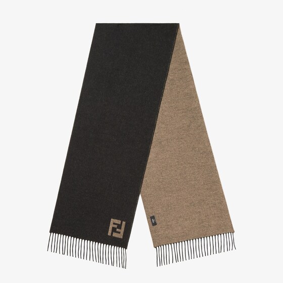 Fendi Wool And Cashmere Fringed Scarf Accessories In Black