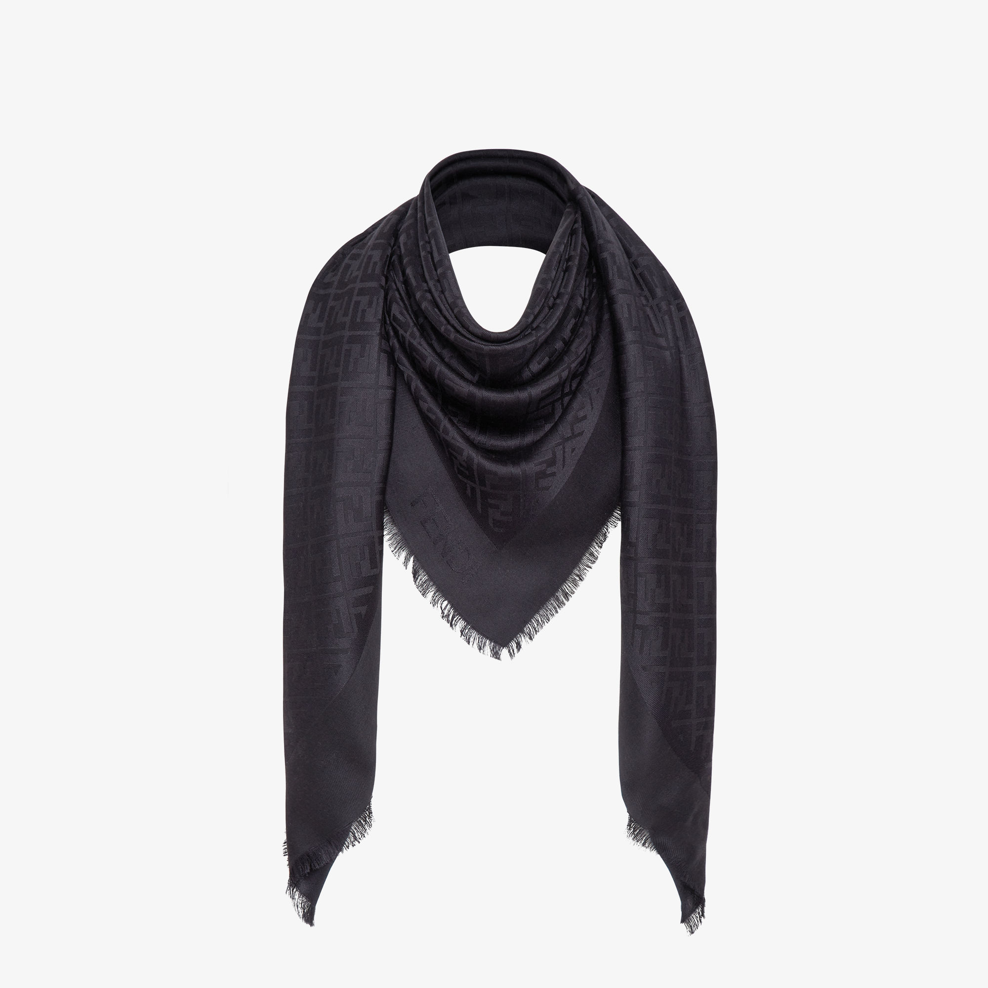 FF Shawl Silk Black Fendi