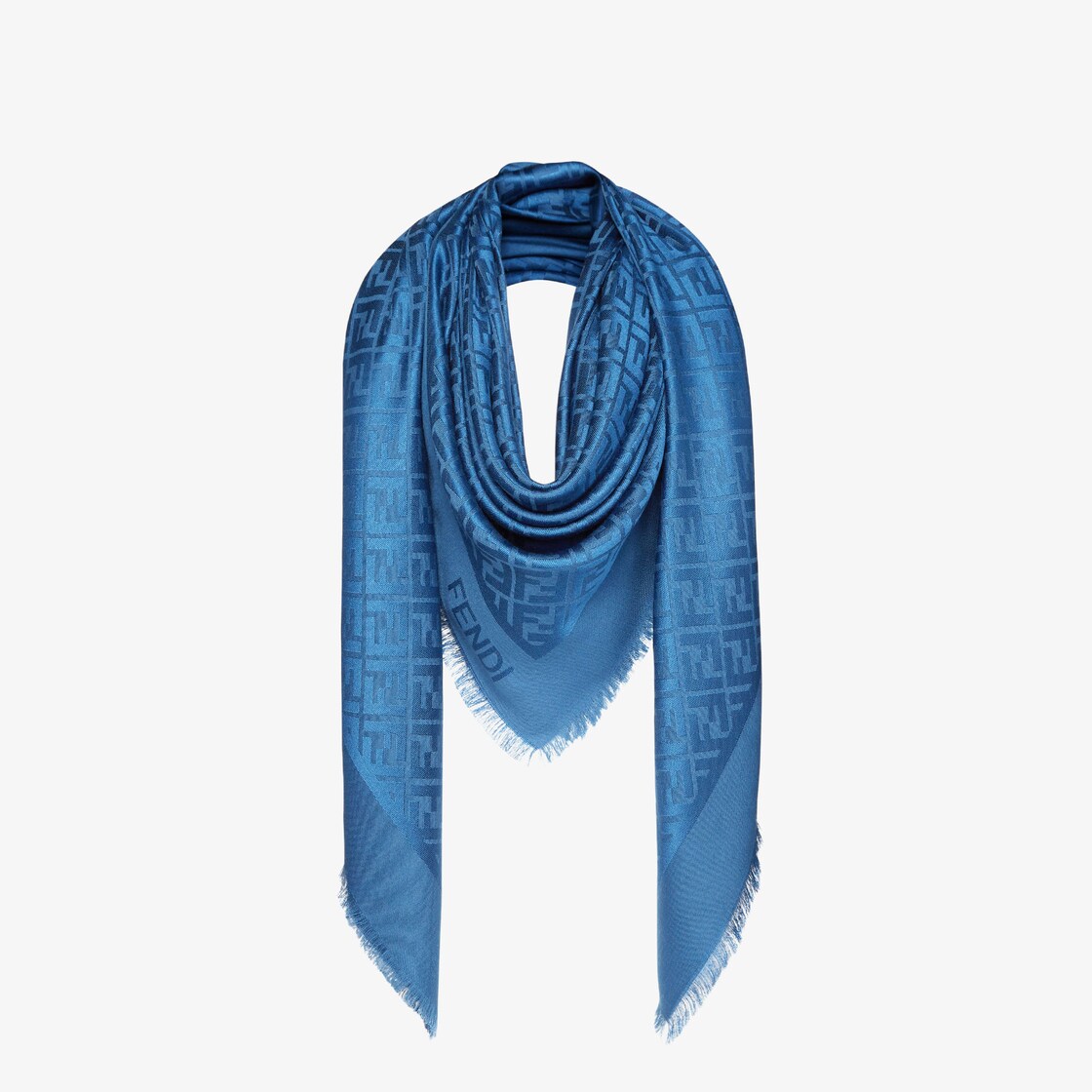 FF Shawl Silk and wool Blue - Image 2/2