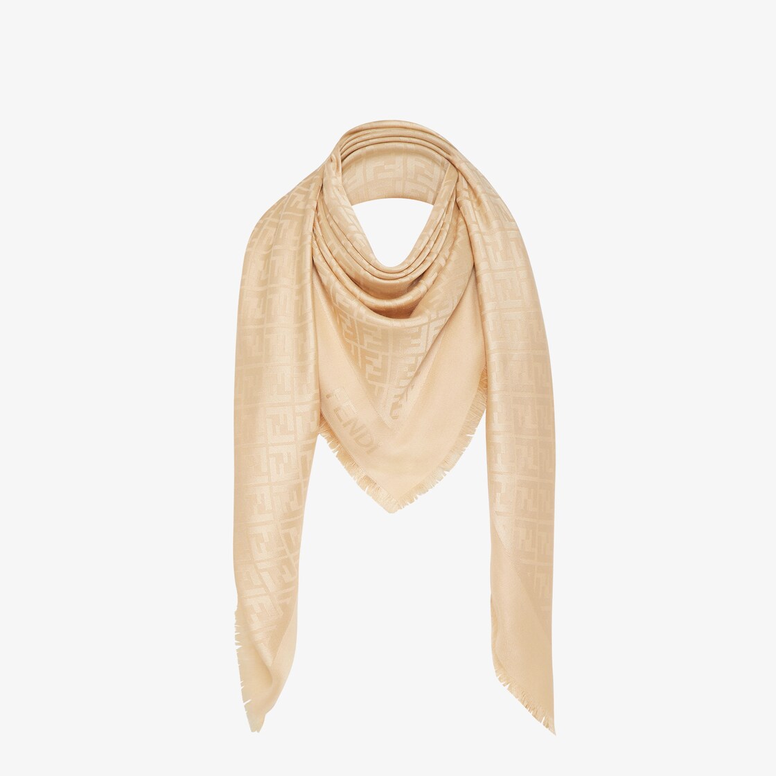 Fendi Wool And Silk-blend Jacquard Scarf in Brown