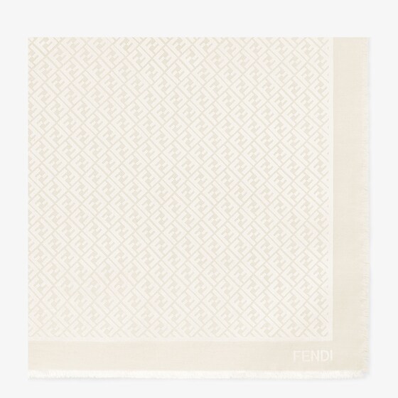 Fendi Monogram-pattern Print Scarf In White