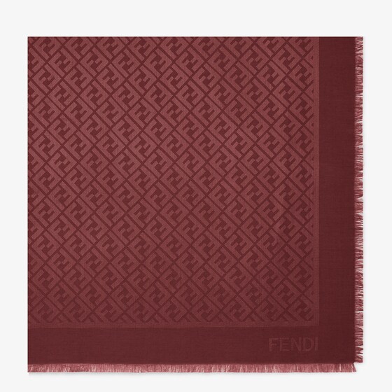 Fendi Ff Shawl In Burgundy
