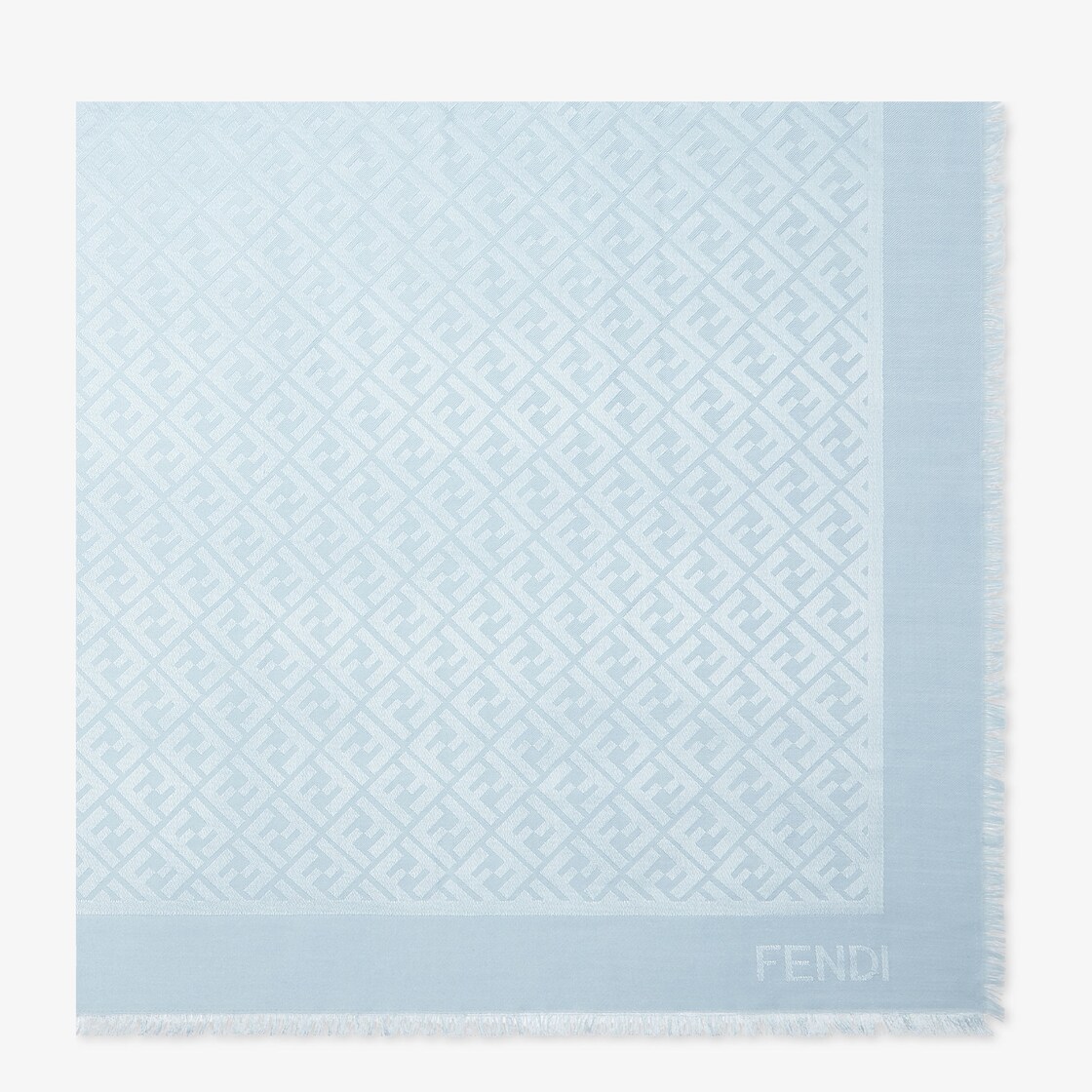 FF Shawl - Light blue silk and wool shawl | Fendi