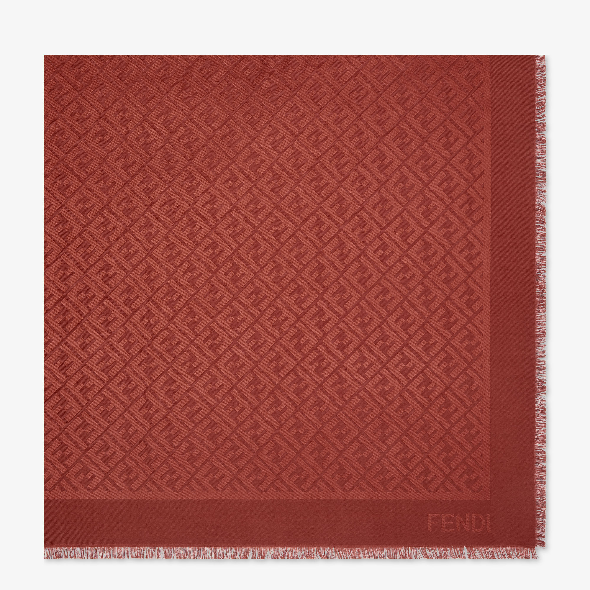 FF Shawl Silk and wool Brown | Fendi