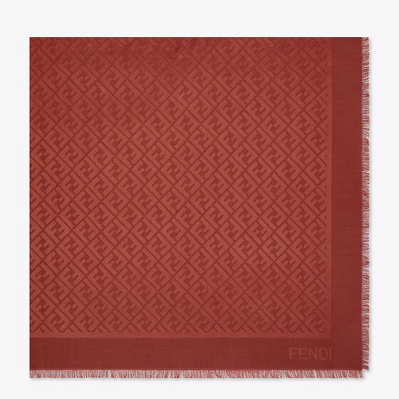 Fendi Wool And Silk Scarf Ff In Brown