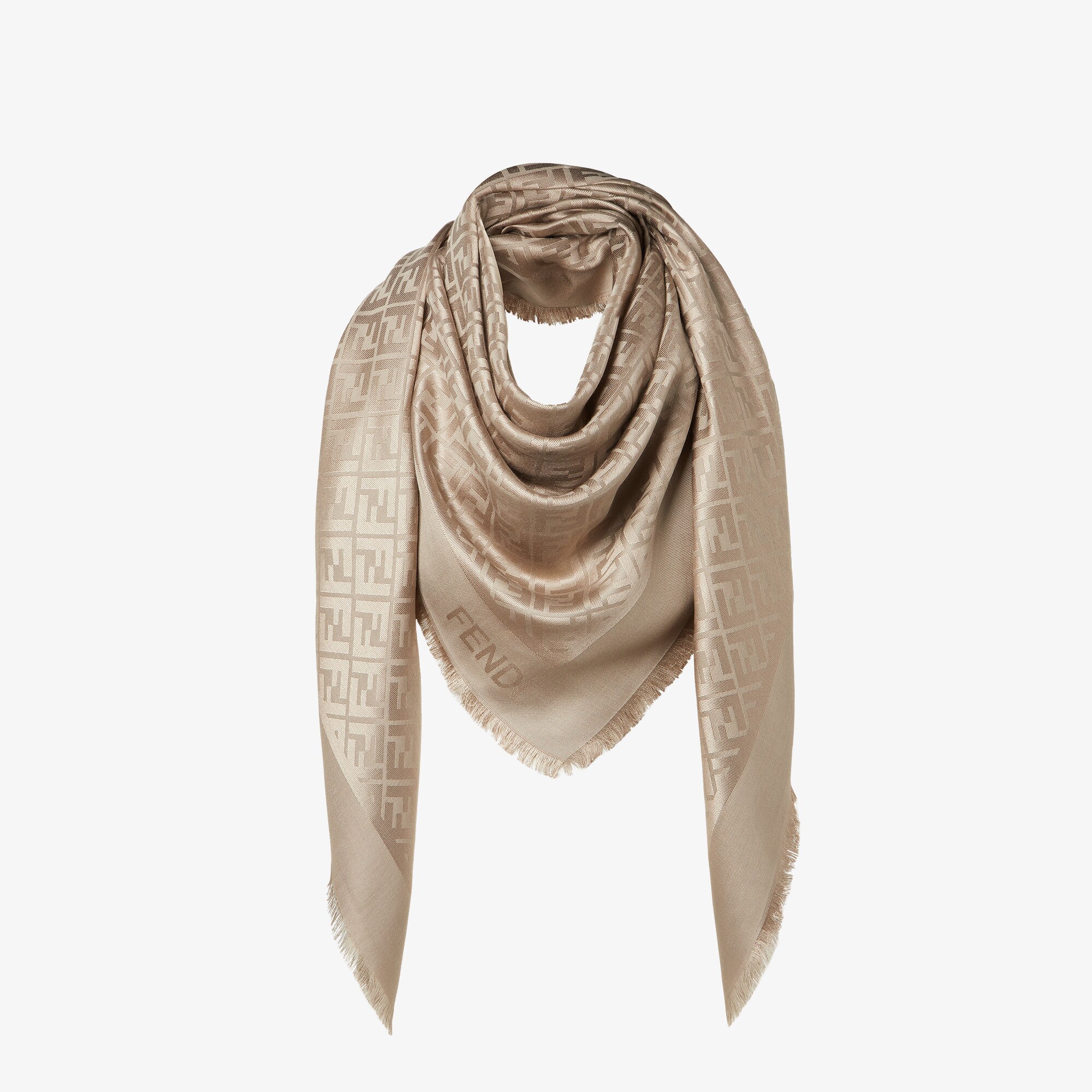 【FENDI】SHAWL◆FXS323ATVC FF Shawl Silk Gray | Fendi