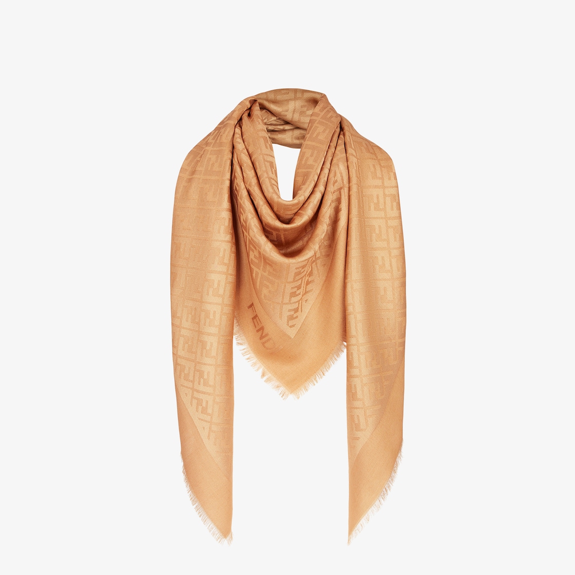 Fendi Wool And Silk-blend Jacquard Scarf in Brown