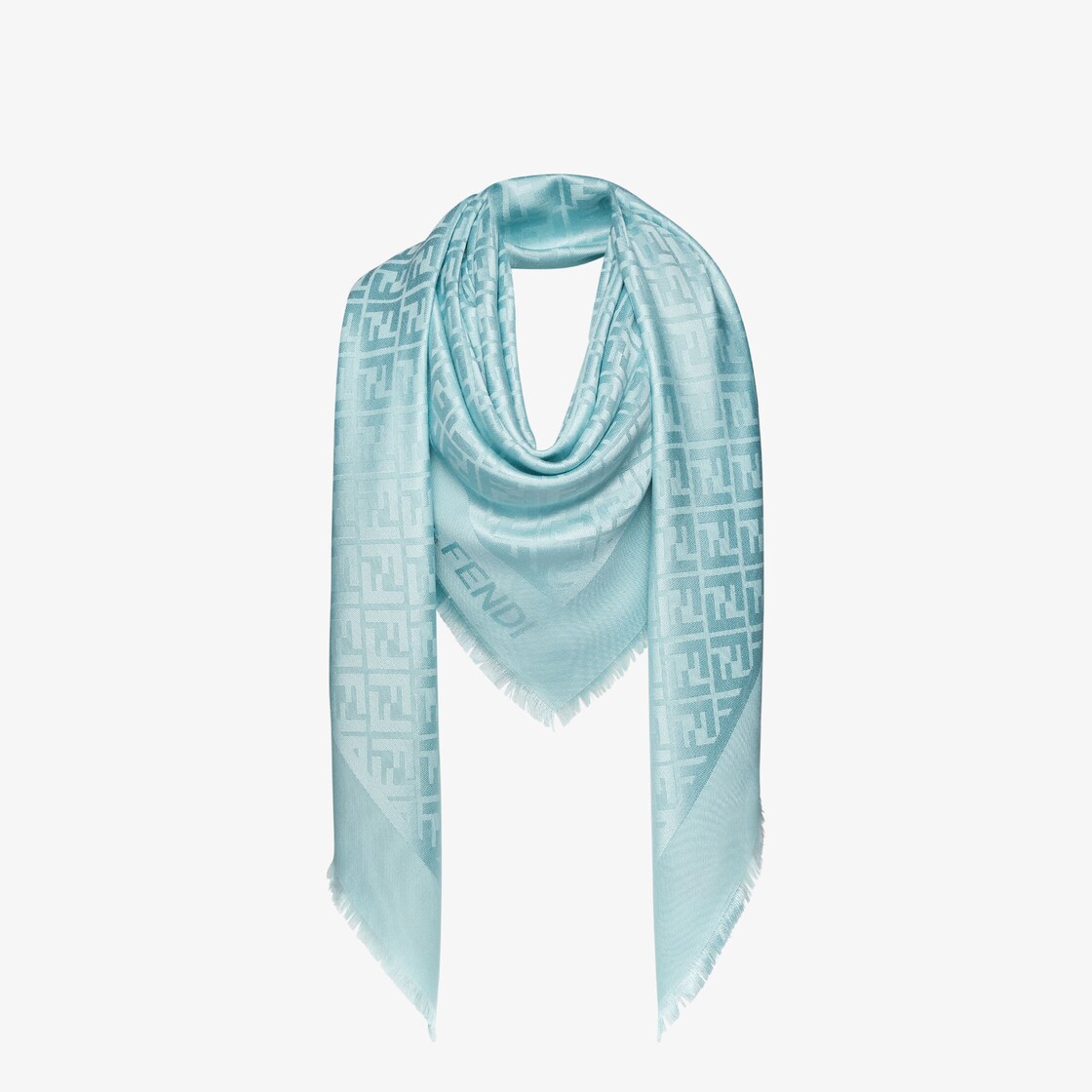 FF Shawl Silk and wool Light blue - Image 2/2