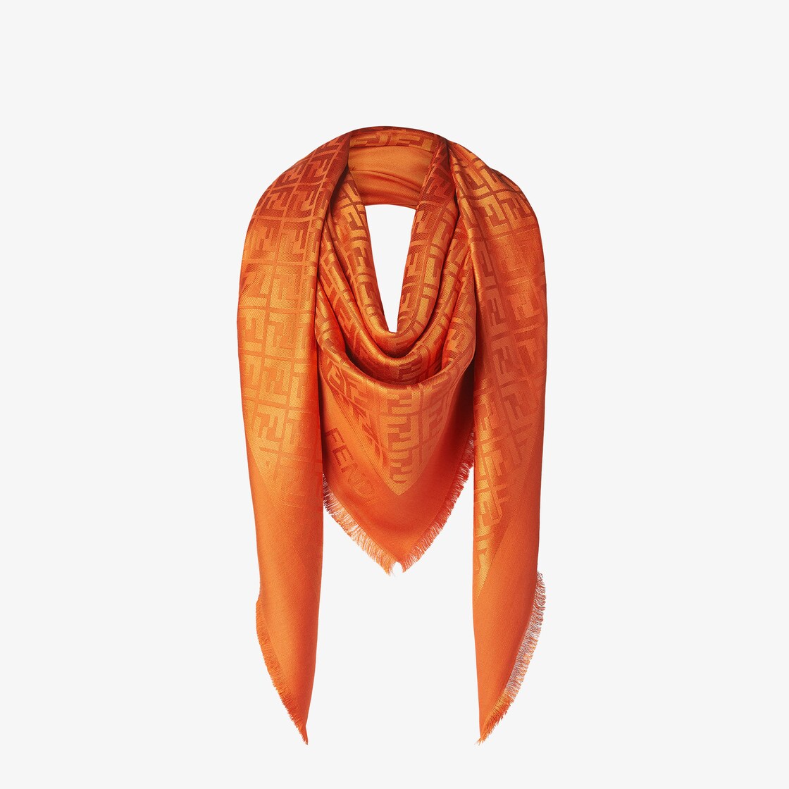 FF Shawl Wool and silk Orange - Image 3/4