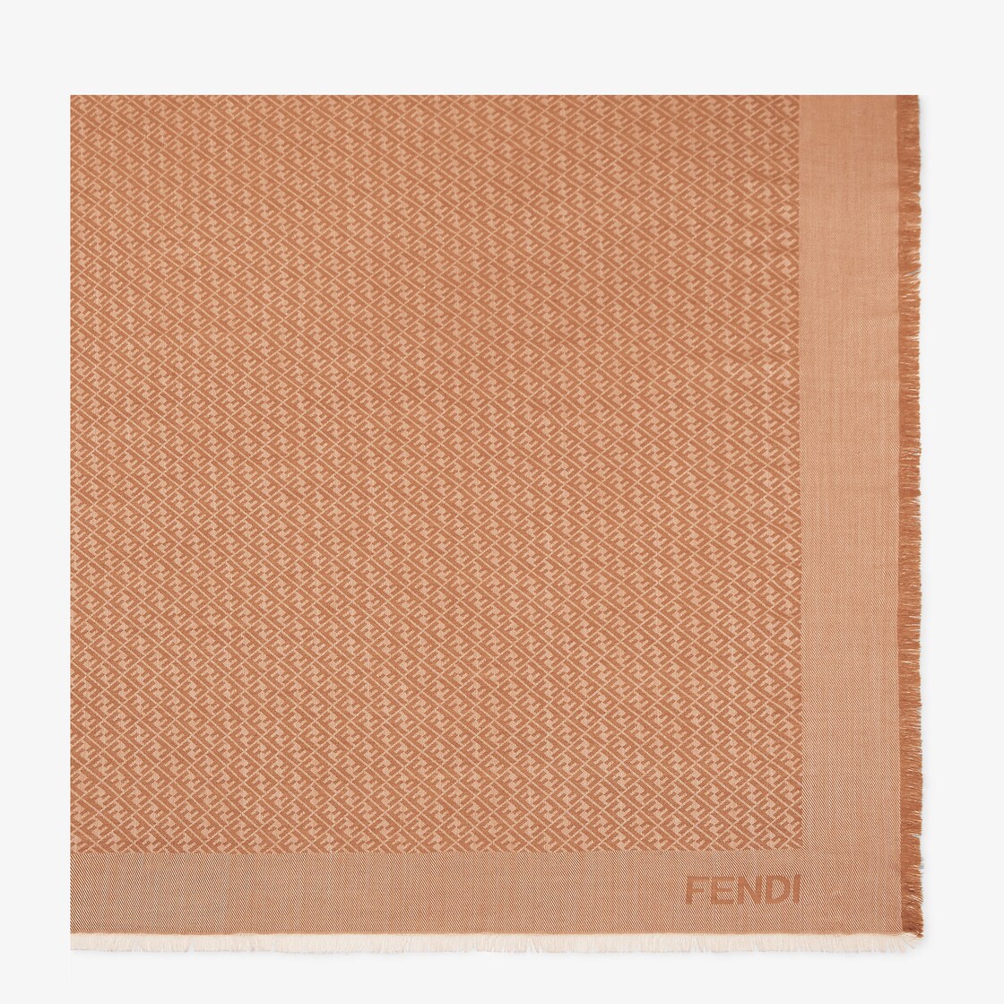 Fendi Wool And Silk-blend Jacquard Scarf in Brown