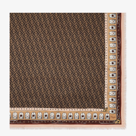 Fendi Large square shawl made of a soft wool and silk blend
