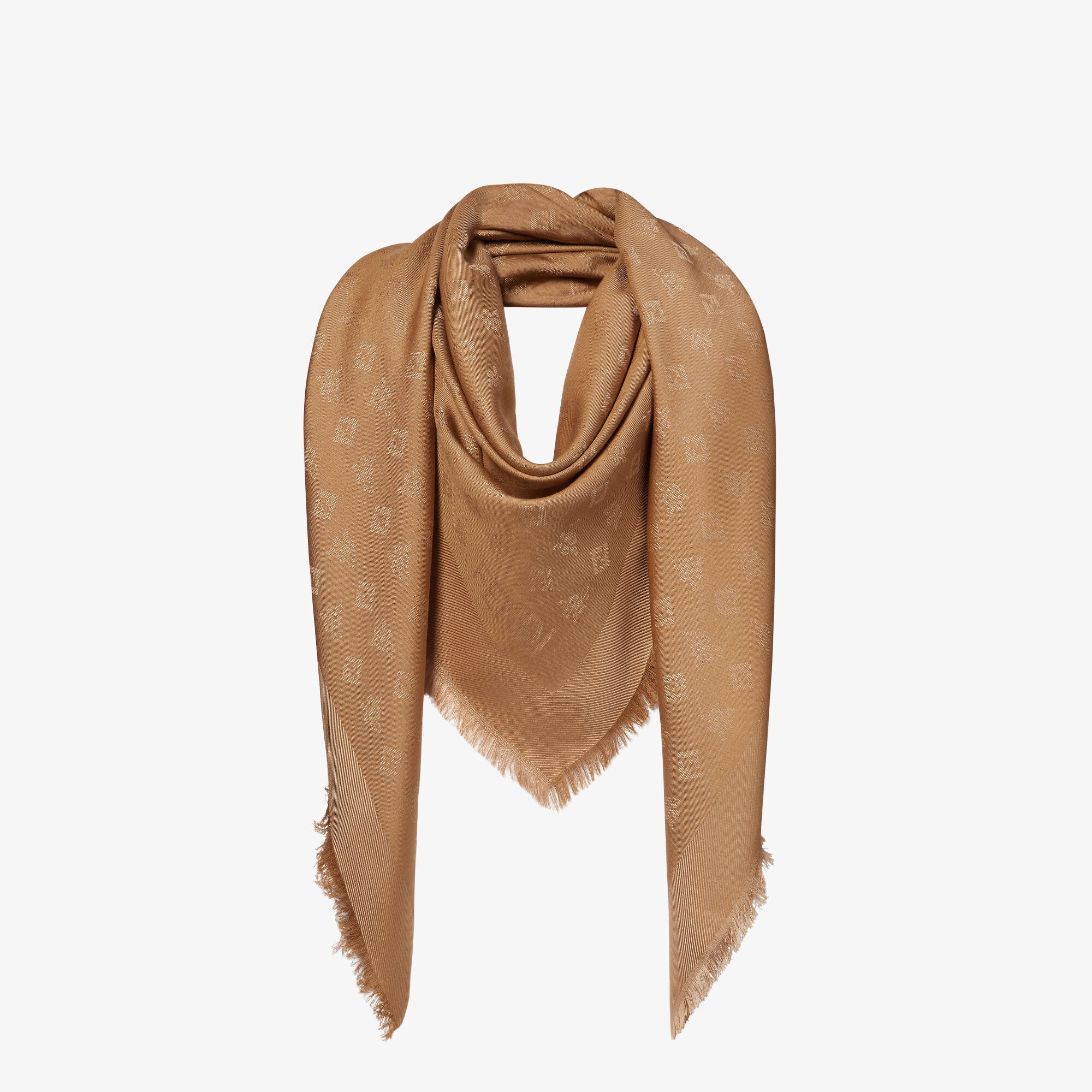 FENDI｜ (FF Wool Shawl (FXT069 AST3 F0QD3)) FF Shawl Wool and silk Orange | Fendi