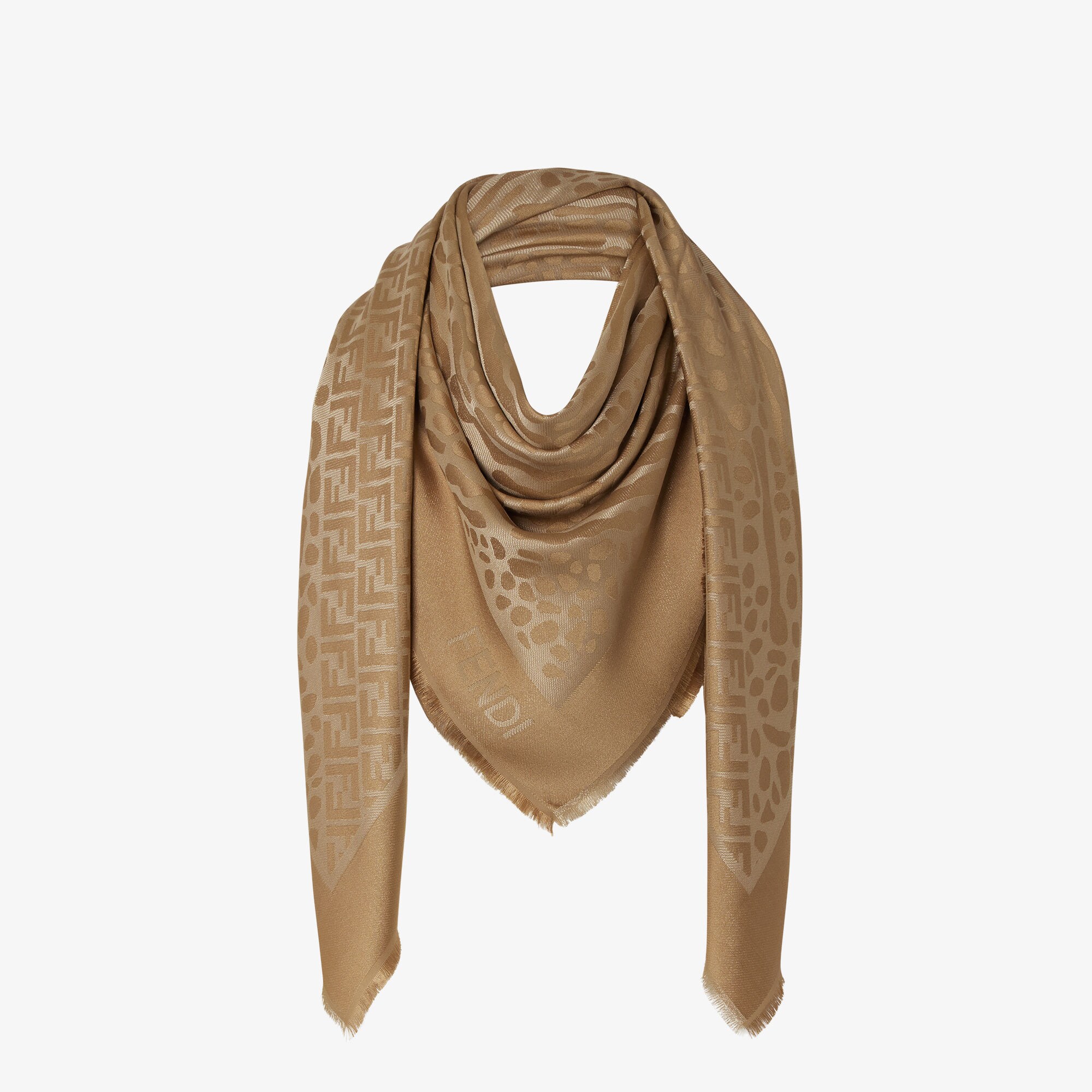 FF Shawl Wool and silk Brown | Fendi