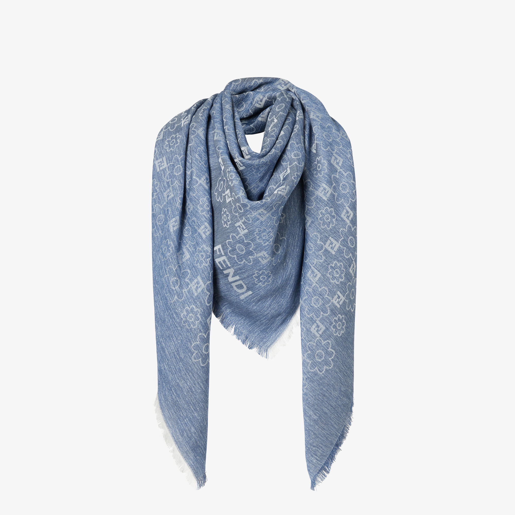 FF Shawl - Blue | FENDI International