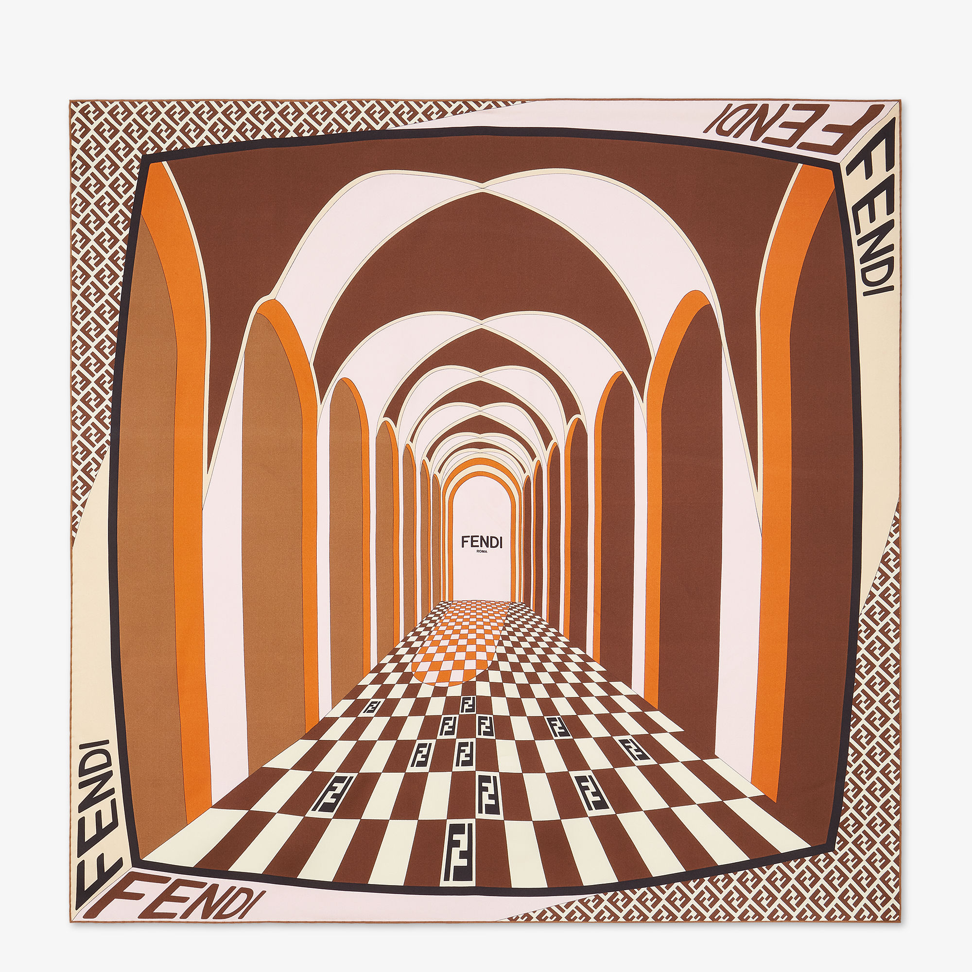 スカーフ FENDI Woman Neck scarf Multicolor FXT091AUME F1PMI FF Foulard Silk Orange | Fendi