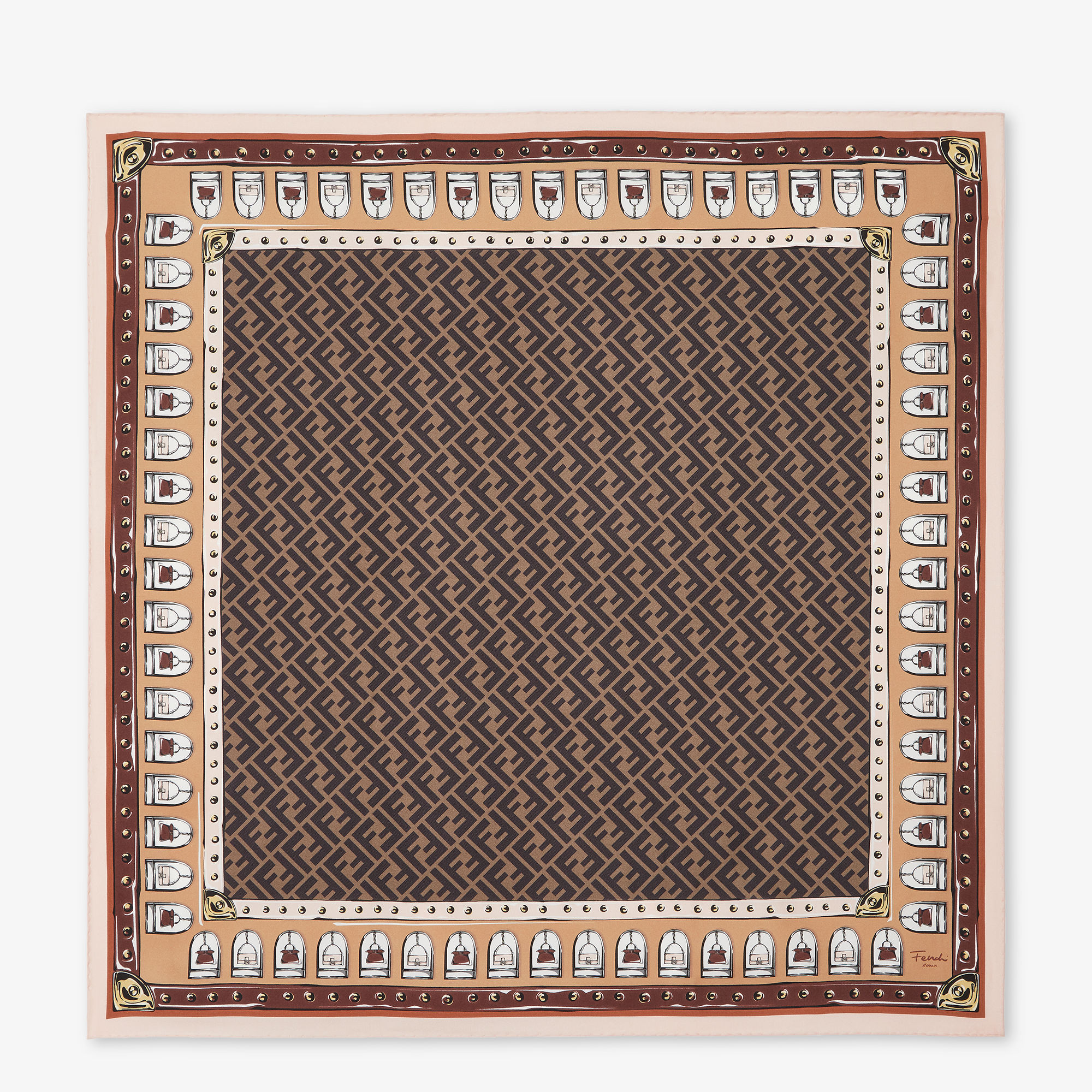 Fular FF Seda Marrón | Fendi