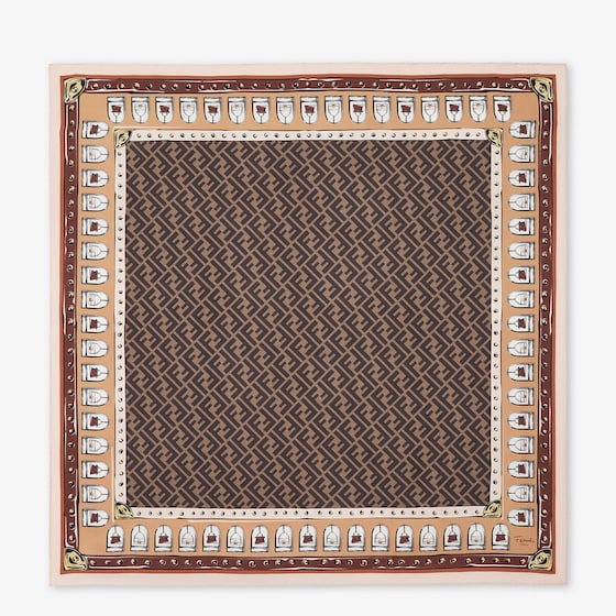 Fendi Ff Foulard In Brown