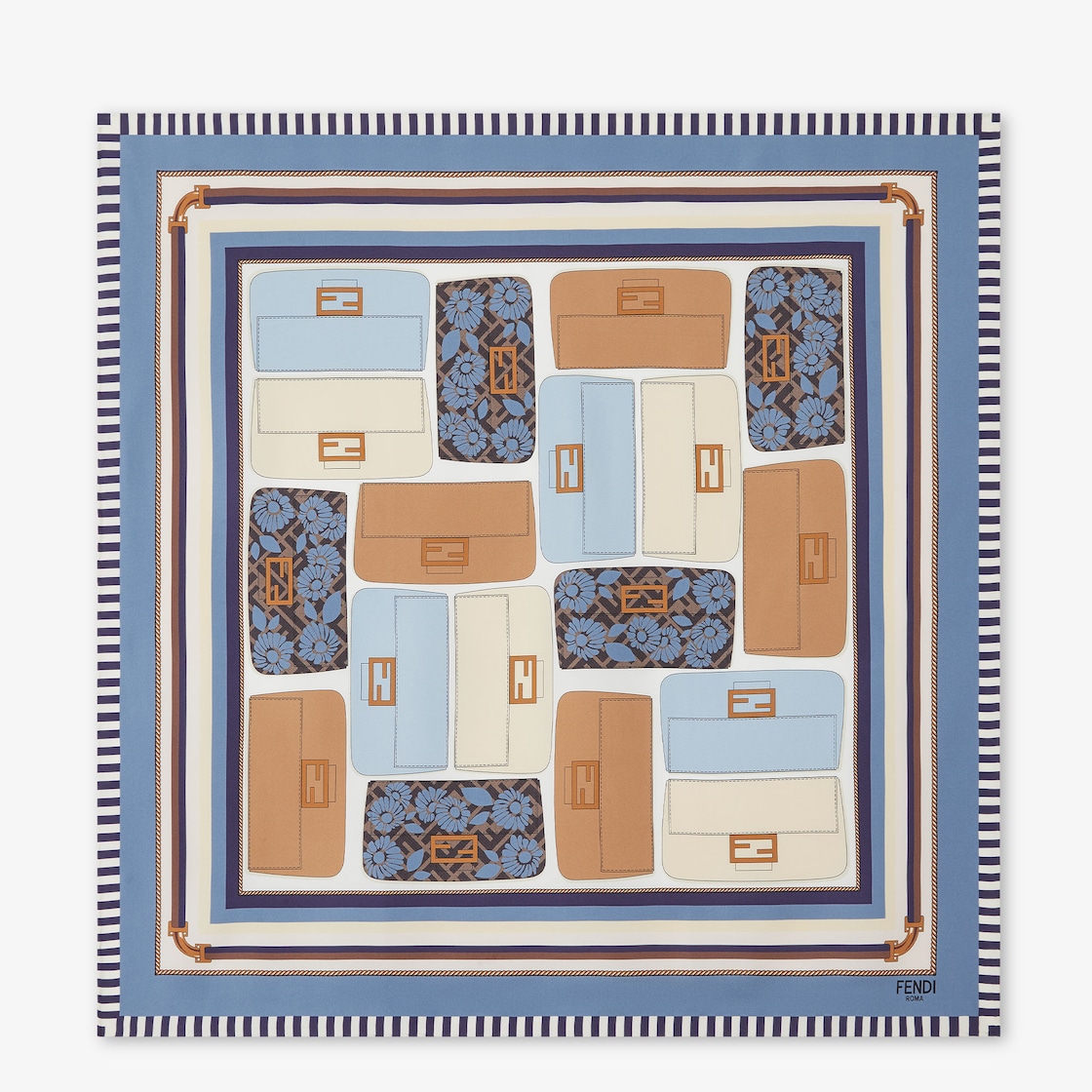 FF Foulard Silk Light blue | Fendi FF Foulard Silk Light blue | Fendi
