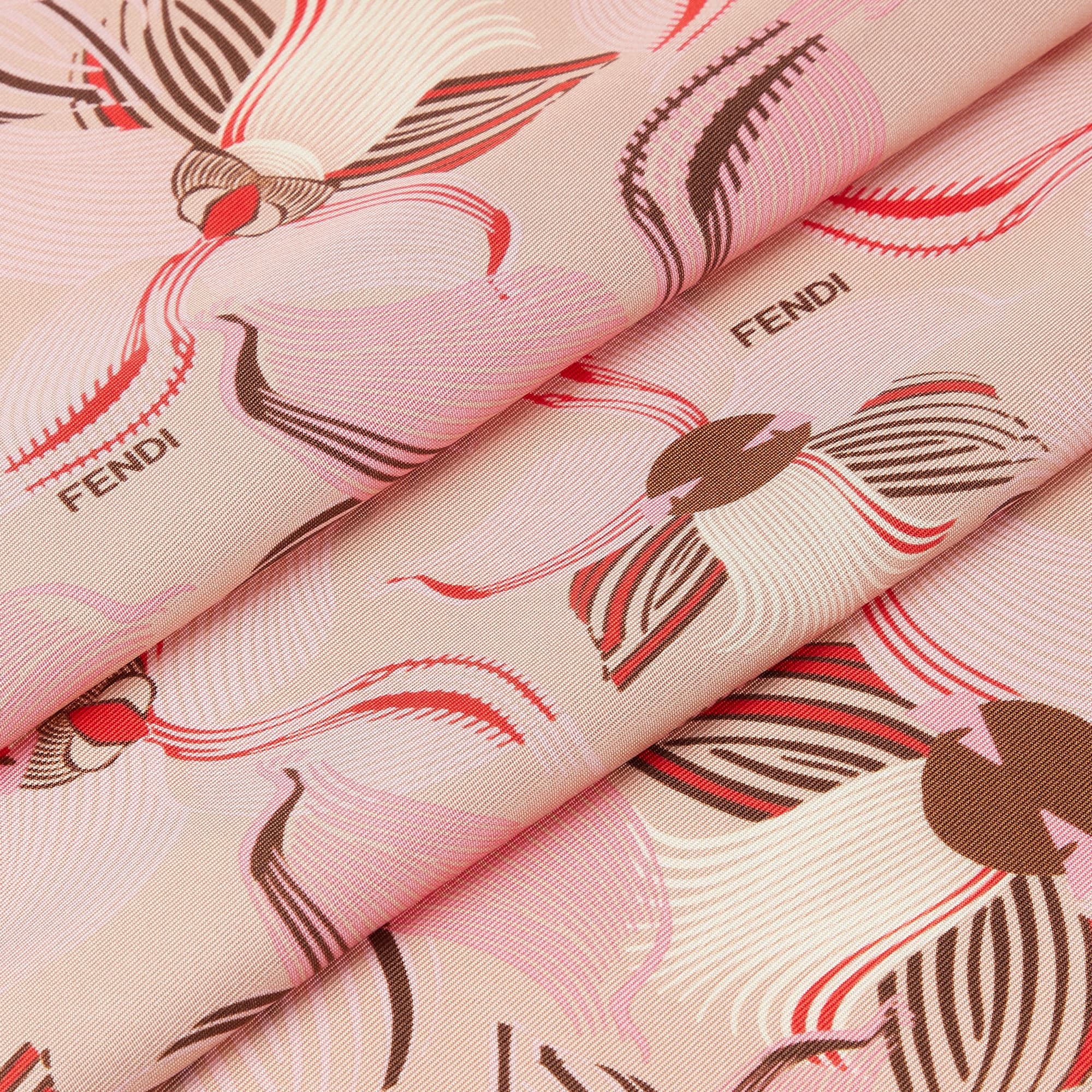 【関税&送料込】Fendi Printed Silk Ff Foulard FF Foulard Silk Pink | Fendi