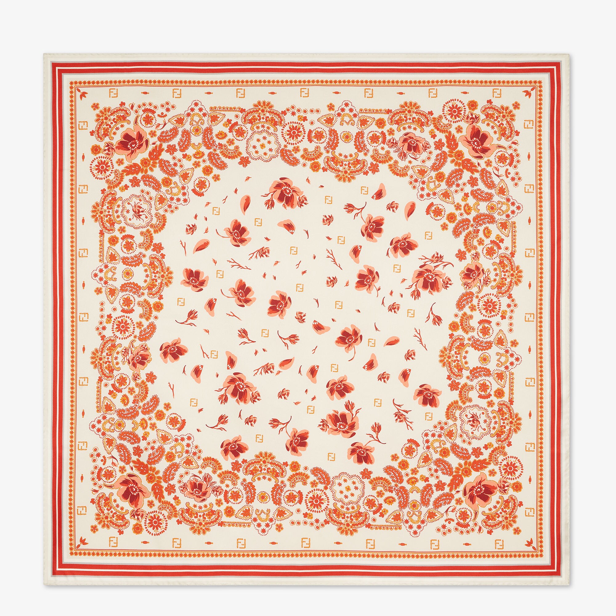 【関税&送料込】Fendi Embroidered Cotton Foulard Fendi Foulard Silk Beige | Fendi