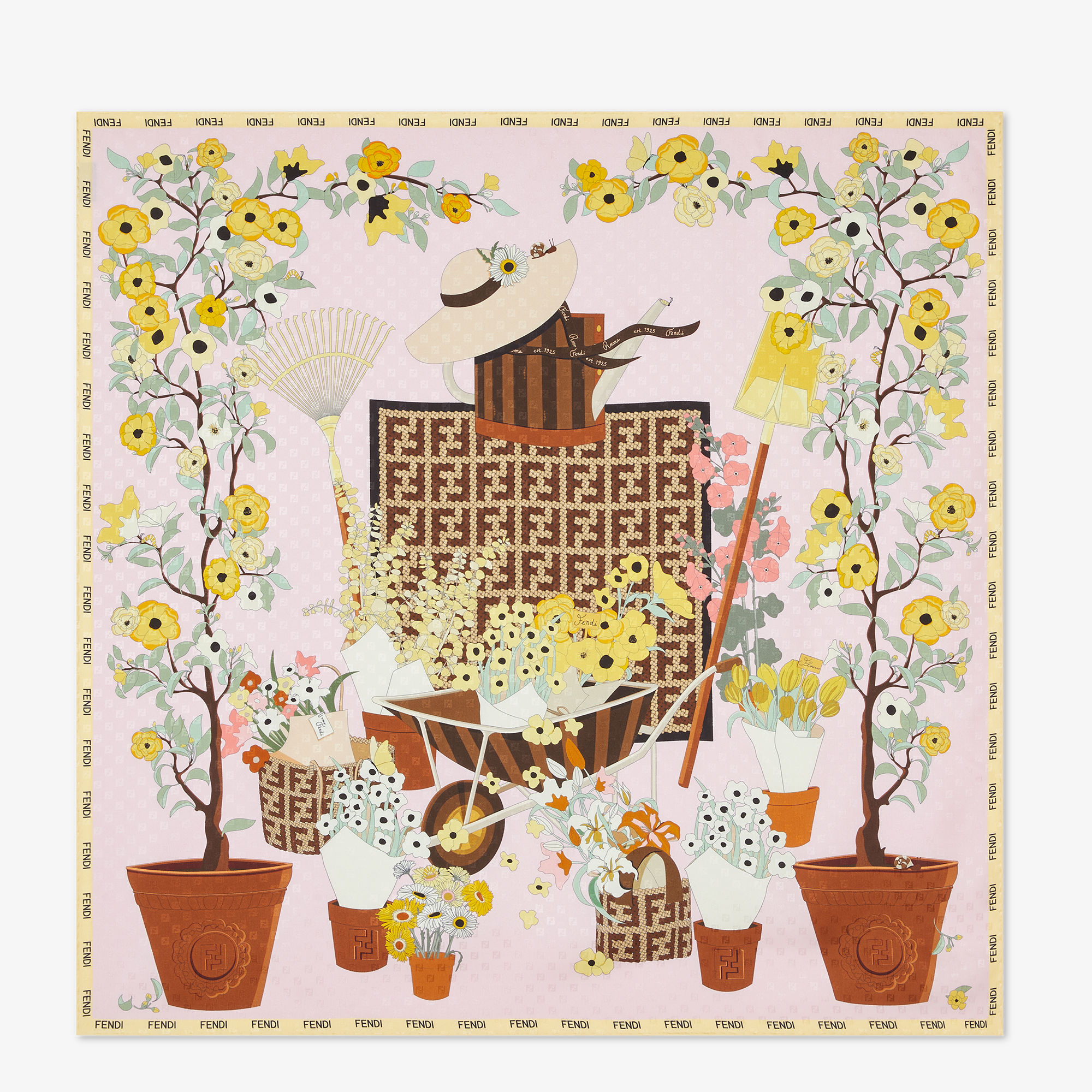 新品FENDI 毛布 140cm×210cm Fendi Gardening Foulard - Multicolour | FENDI International