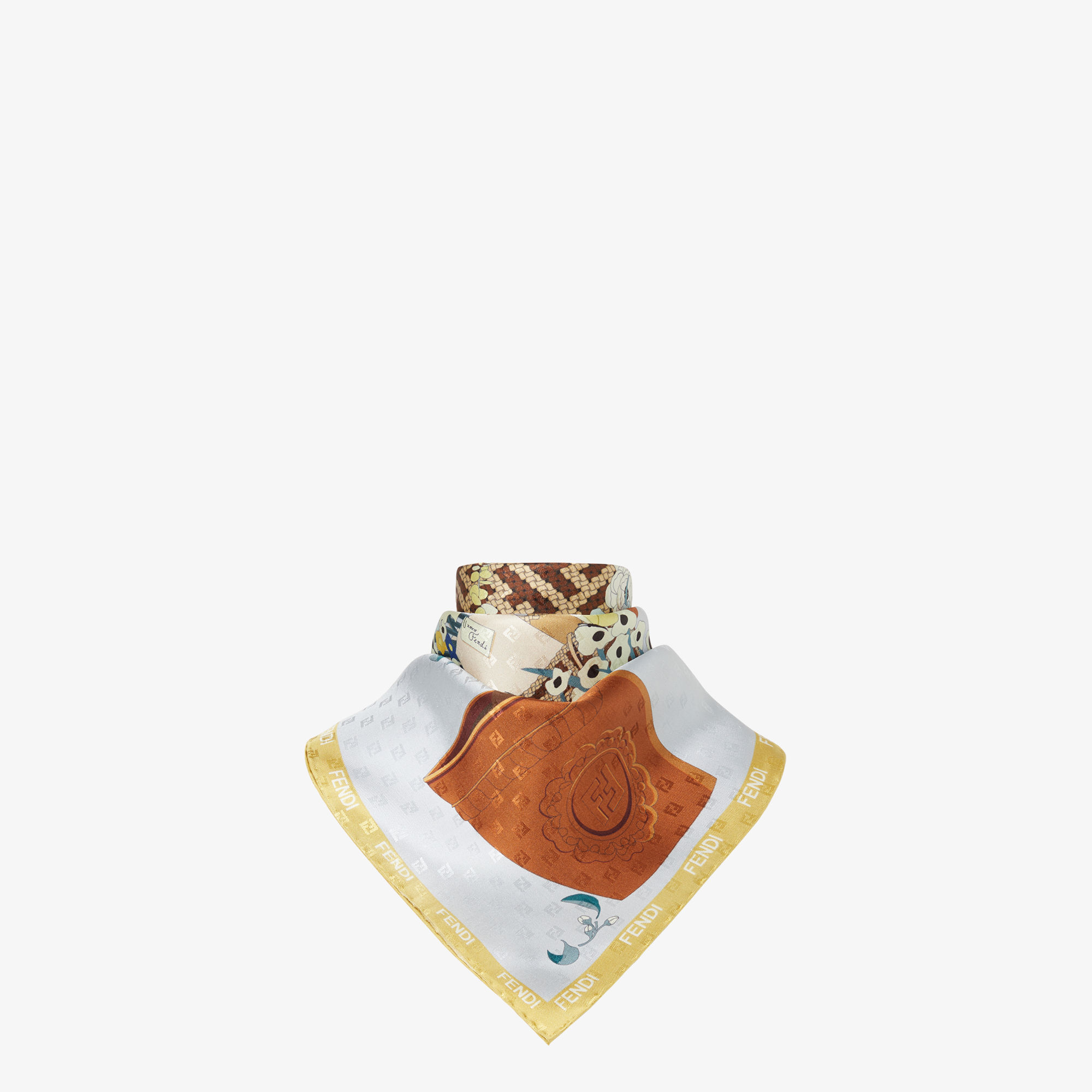 FENDI ファー フェンディ ミンク＆シルク コンビネーション スカーフ FENDI☆フェンディ☆シルクスカーフ Z ☆ズッカ 【公式通販】