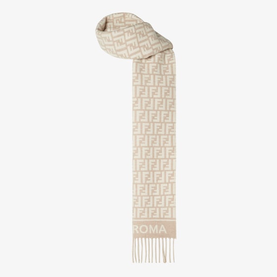 Fendi Scarf made of wool yarn and cashmere with an all-over ivory | Thumbnail 3