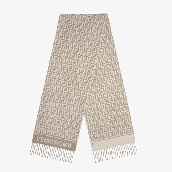 Fendi Scarf made of wool yarn and cashmere with an all-over dove