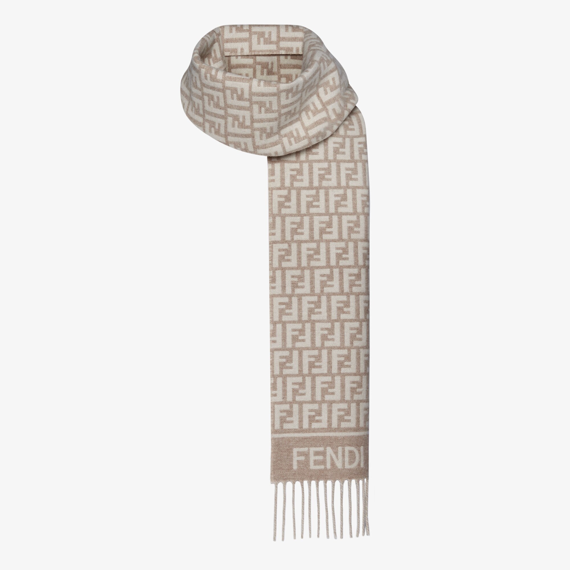 美品✨】FENDI フェンディ マフラー グレー ズッカ柄