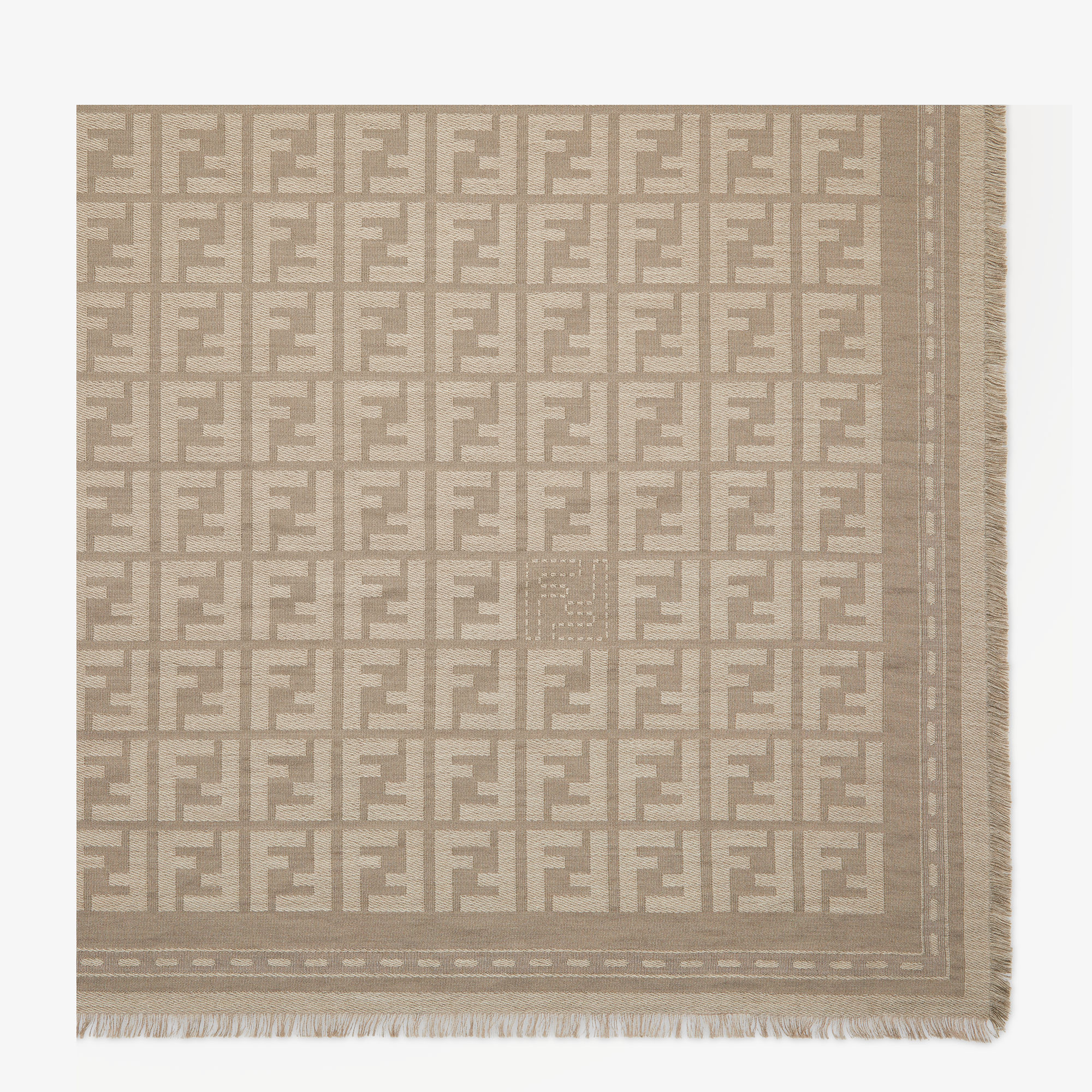 【関税&送料込】Fendi Ff Wool And Lurex Blend Shawl FF Shawl Wool Gray | Fendi