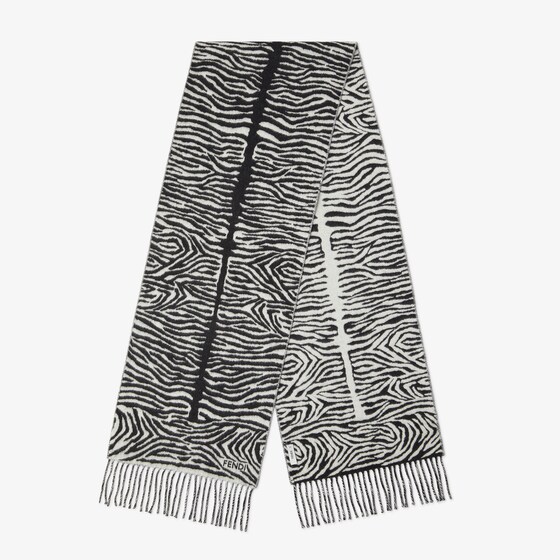 Fendi Rectangular double-sided scarf with an all-over archive
