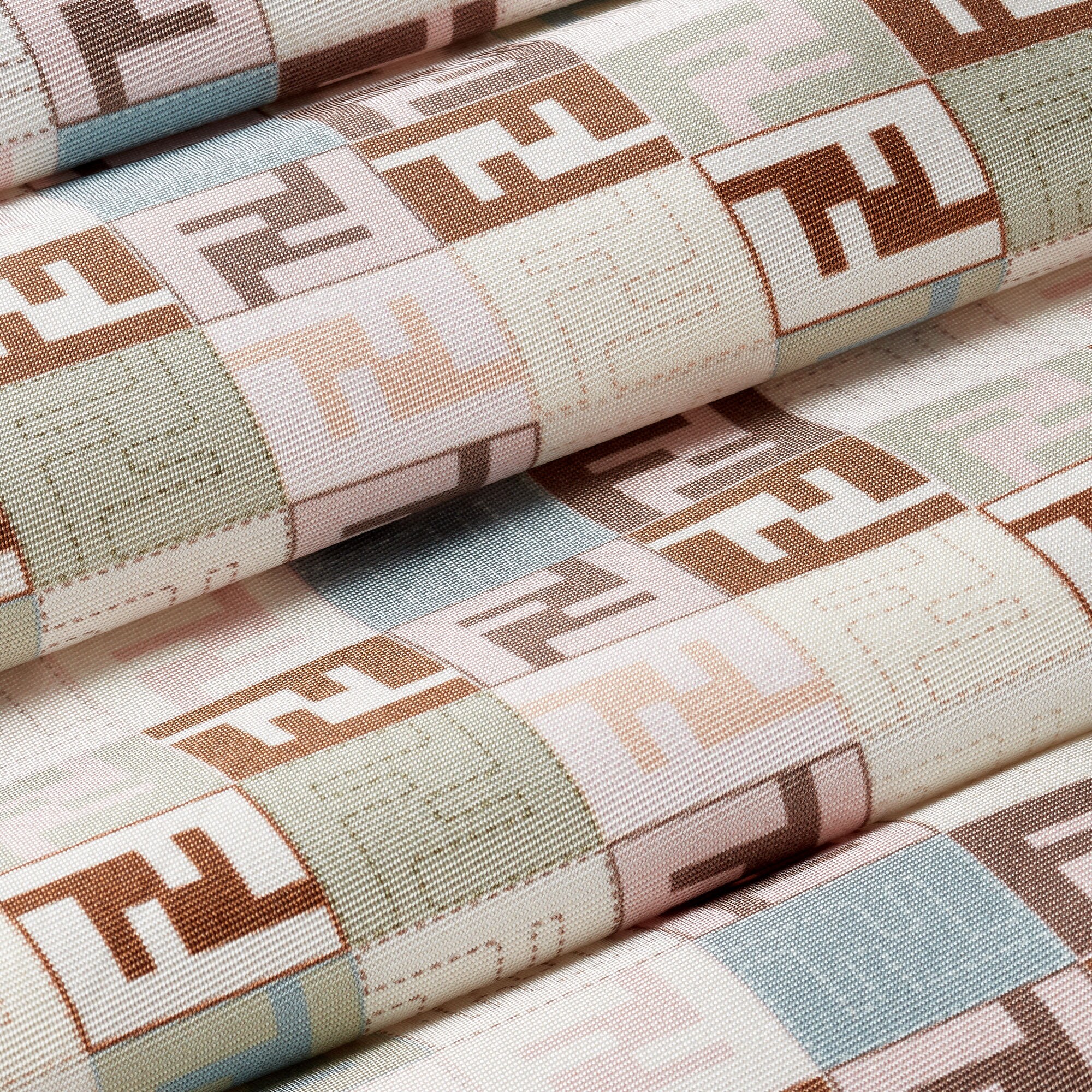 Fendi Fabric Orange Green - FabricViva