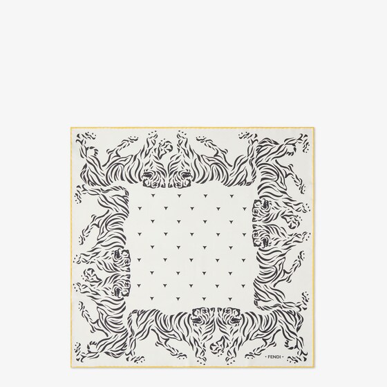 Fendi Square foulard with an archive Tiger motif printed with