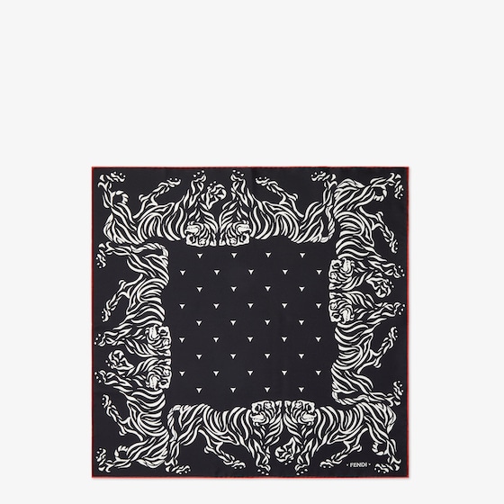 Fendi Square foulard with an archive Tiger motif printed with