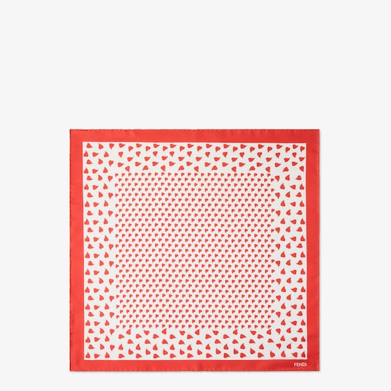 Fendi Square foulard printed on both sides with a heart motif