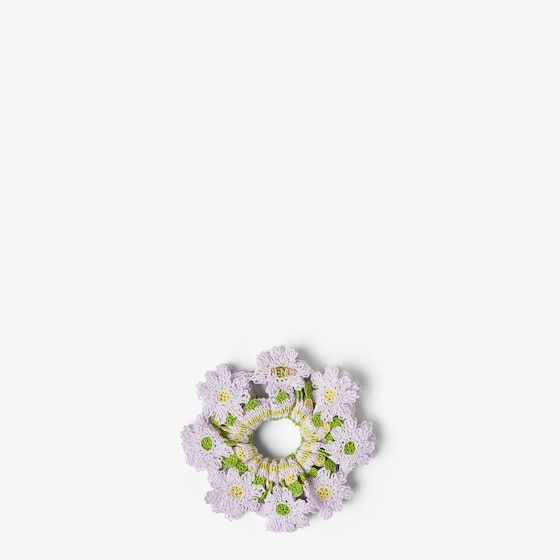 Fendi Hair elastic made of lilac floral crocheted cotton