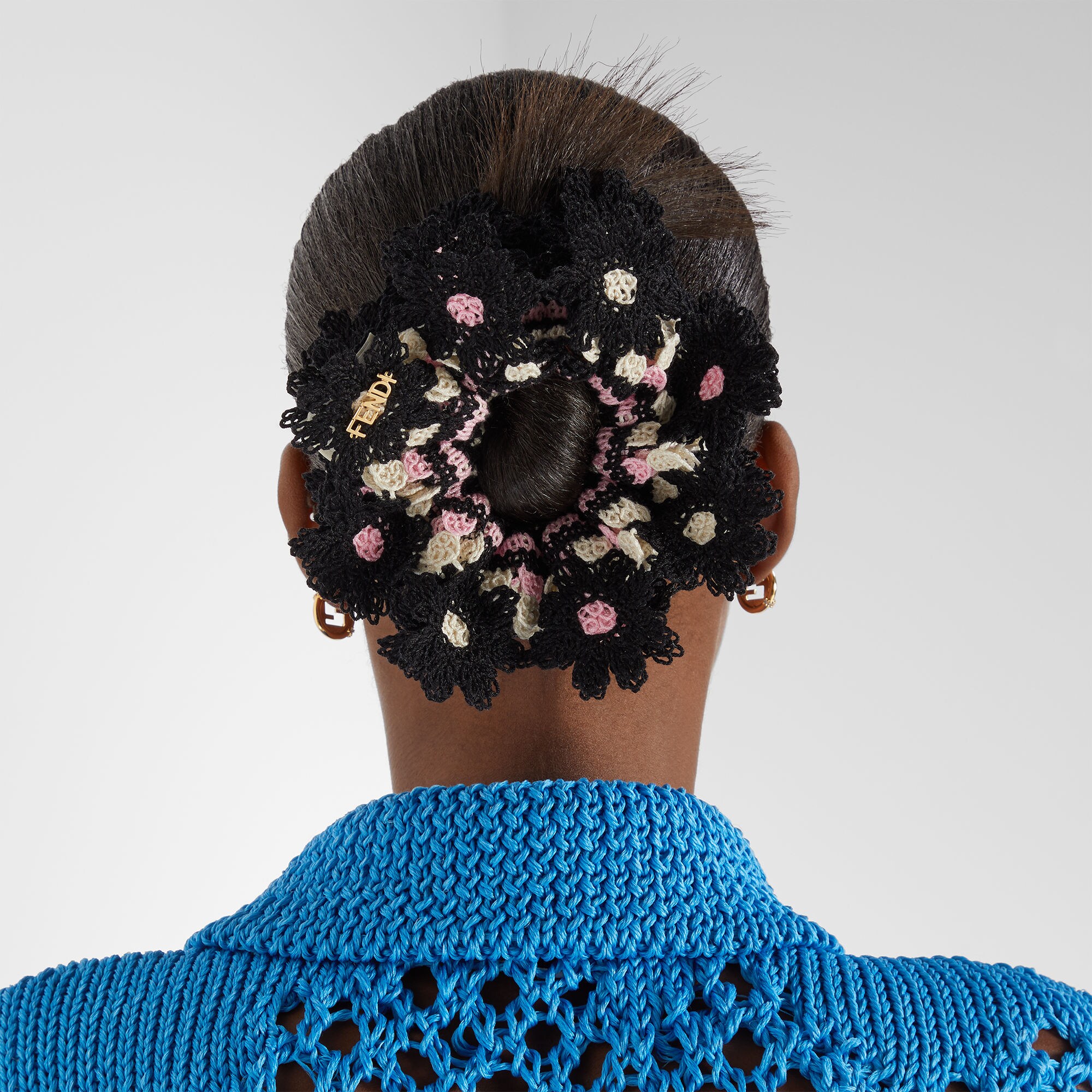 Wollhuhn ÖKO Fascia Elasticizzata Per Capelli Bambina – In Jersey Di Cotone – Motivo Teschio Tortora/Nero – Fatta A Mano In Germania - 2