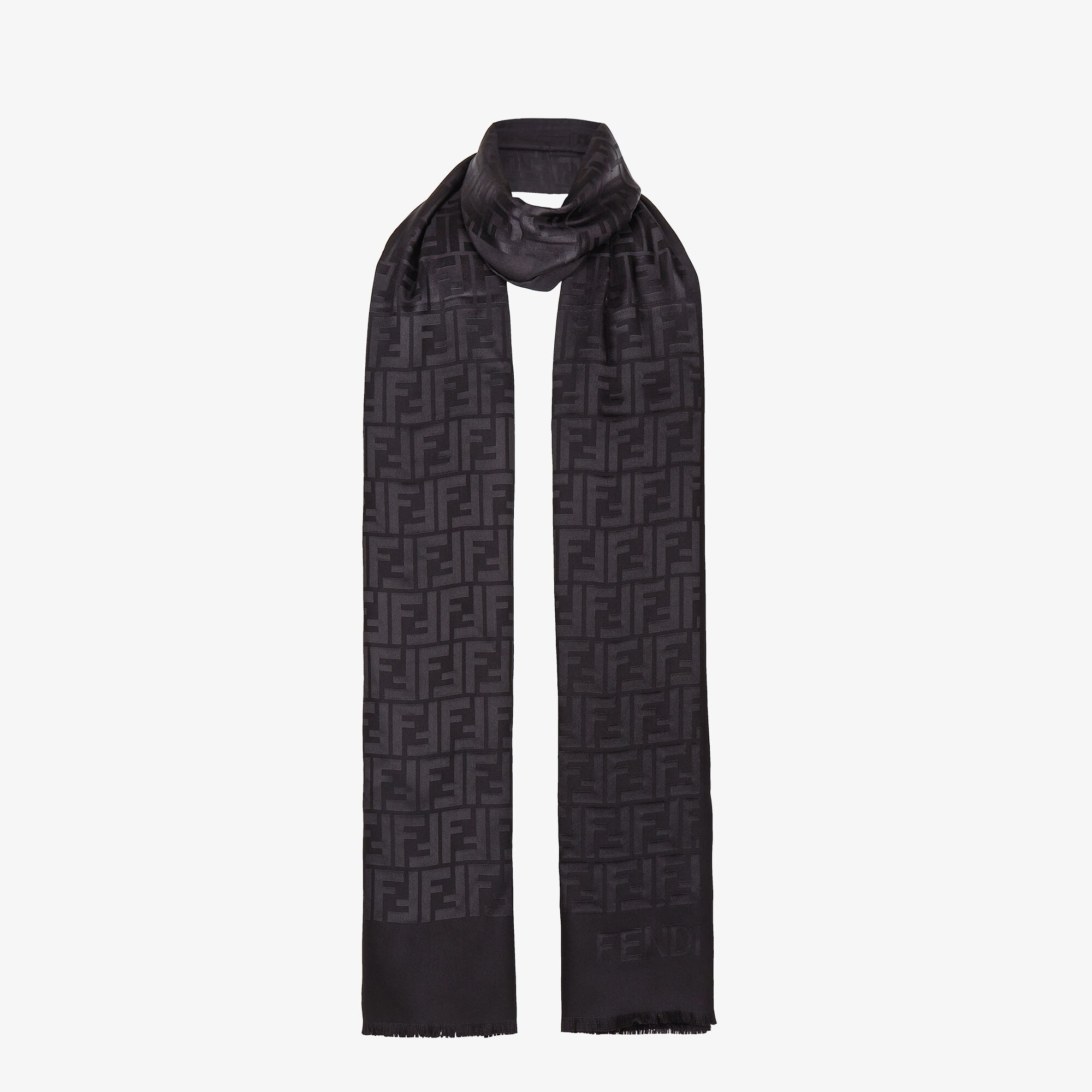 FF Stole Silk Black | Fendi