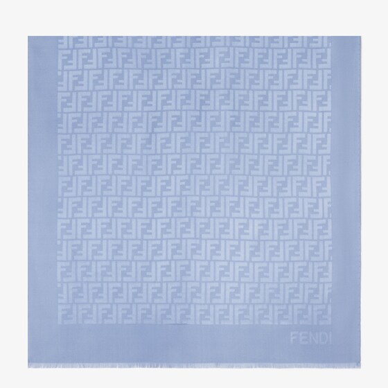 Fendi Ff Silk Stole Rectangular Shape Frayed Edges In Burgundy