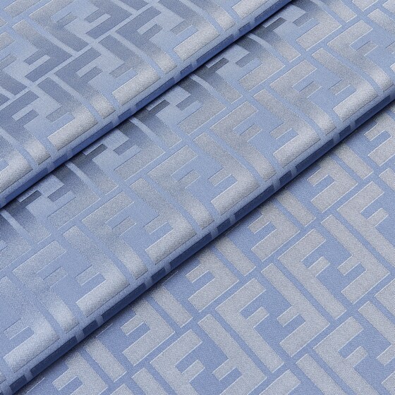Fendi Large rectangular stole made of blue organic silk | Thumbnail 2