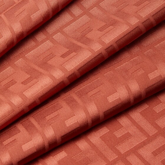Fendi Large rectangular stole made of rust-coloured organic silk | Thumbnail 2